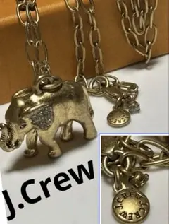 J.Crew象エレファントunisex 長めネックレス 男女兼用 アニマル年代物のサムネイル