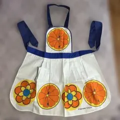 昭和レトロ ハナエモリ エプロン カラフル ポップ フルーツ柄【デッドストック】