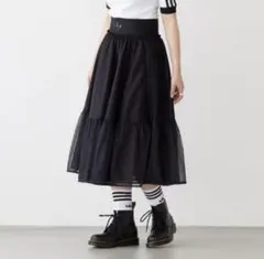 【試着のみ】アディダスオリジナルス チュール スカート マキシ丈 3本線 フレア