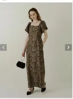 LE'RURE Silk jacquard dress darknavy M - メルカリ