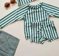 キッズ水着海ビーチガールズ長袖トップスパンツセパレート型プール 120