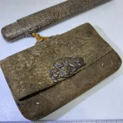 江戸時代　獅子金具　タバコ入れ　タルニ　105g 東里8-0313☆2F