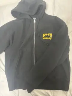 STUSSY ブラック ジップアップパーカー ロサンゼルス限定
