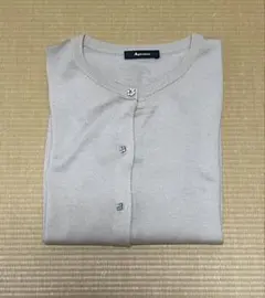 【Aquascutum】カーディガン／ウールシルク混／冷房対策／ライトベージュのサムネイル