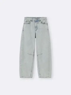 GU ライトブルーデニム L バレルレッグデニム