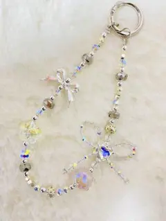 クリスタルビーズ携帯ストラップ