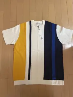 ZARA ストライプ サマーニット ホワイト/イエロー/ネイビー　Mサイズ