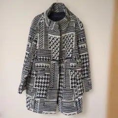 ZARA BASIC 　ツイードチェック柄コート