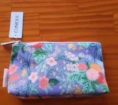 CLINIQUE 花柄ポーチ パープル　ギフトセットGポーチのみのサムネイル