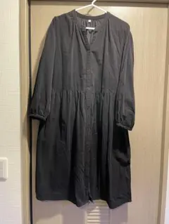 コーデュロイ　長袖シャツワンピース　ロング