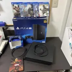 PS4 Pro 1TB 箱付き青コントローラー + ゲーム6本