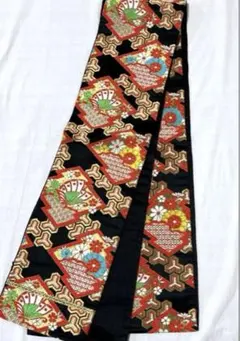 5-D 子供　帯　女の子　七五三　舞台衣装　正絹　 黒地　蝶柄