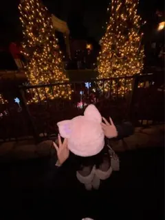 ディズニー　猫耳デザイン ピンク帽子