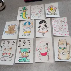 水彩画ポストカードセット 11枚