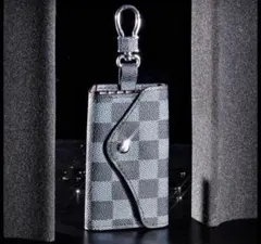 ブラック　チェック キー ケース 良品 新品