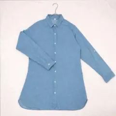 UNIQLO／デニムシャツワンピース／ブルー系／M