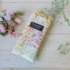 黄色のパッチワークメガネポーチ♡