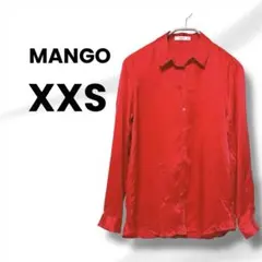 MANGO 鮮やかレッド 長袖シャツ XXS 日本サイズS〜M相当のサムネイル