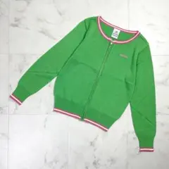 adidas ジップカーディガン クルーネック ニットセーター 緑36*PD28のサムネイル