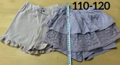 used⭐︎110-120女子キュロットくすみ系2枚