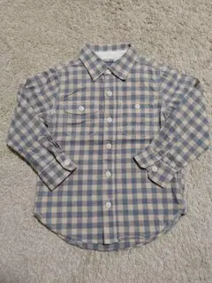 チェック柄 シャツ グレー 110cm