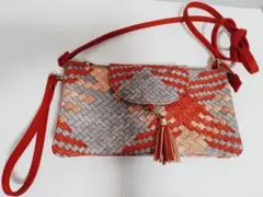 ポシェット ショルダーバッグ 編み込みデザイン バッグ