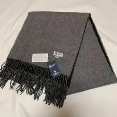 ジョンストンズ カシミア 大判ストール マフラー 黒とグレーの両面