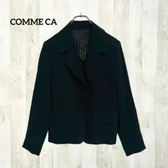 コムサ テーラードジャケット 11 黒 ブラック シングルブレスト 定番 光沢感