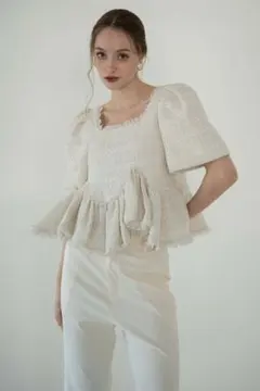 【お値下げ中】Acka. peplum tweed vest peplum tweed vest – Acka online store