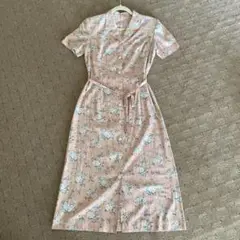 花柄ピンクシャツワンピース Mサイズ