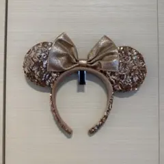 ピンクゴールド スパンコール　ミニーカチューシャ