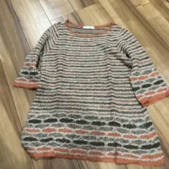 レディース　チュニック　ニットオレンジ　秋