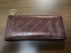 GUCCI 長財布 ラウンドジップ GGシマレザー