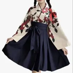 袴 コスプレ衣装 椿柄 和装 ミニ丈