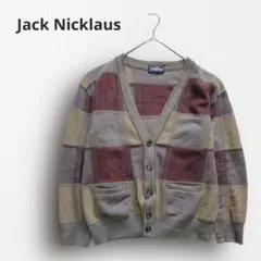 Y6369＊ジャックニコラス チェック柄カーディガン ウール100 ヴィンテージ