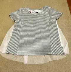 ドールアップウップス　ボーダー　フラミンゴTシャツ　チュール付　グレーのサムネイル