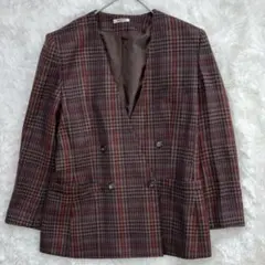 メモリー ウール100% チェスターコート 茶 9号　M相当　上質　通勤　上品