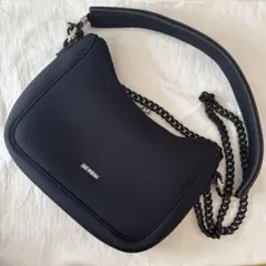 SAVE MY BAG ショルダーバック　ブラック チェーン付き イタリア製のサムネイル