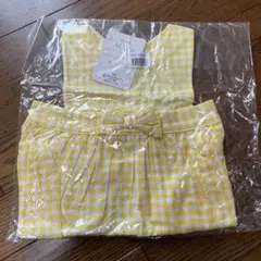 イエロー チェック エプロンドレス　70〜80