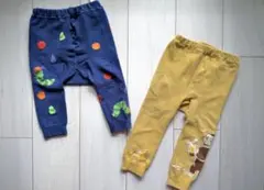 はらぺこあおむしレギンス90　二枚まとめ売り95ベビースパッツレギンス2点セット