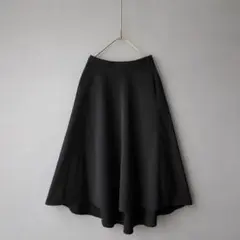 Plageプラージュ　薄手コットン混ロングフレアスカート　黒34のサムネイル
