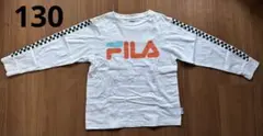 FILA×TEG TEG girls2長袖Tシャツ ホワイト チェッカー 130