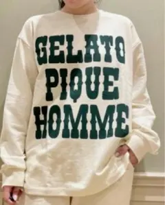 GELATO PIQUE HOMMEインレー カレッジロゴロングTシャツ M