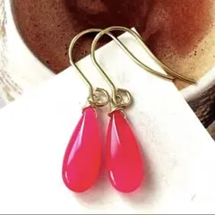 1点作品☆ パープルカルセドニーピアス イヤリングに変更可能