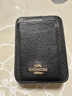 【美品】COACH ブラックレザー コインケース パスケース