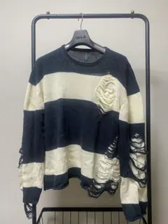 BALMAIN アメリカ国旗風セーター ダメージ加工 - メルカリ
