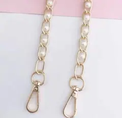 スマホストラップ　ショルダー チェーン7号　8mm パールゴールド