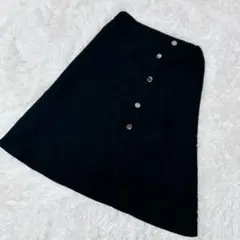 【c3305】ROSIEE 膝丈スカート　フレア　ブラックのサムネイル