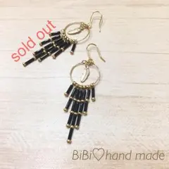 ビーズ♡フリンジピアス