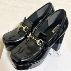attagirl チャンキーヒールビットローファーブラックMサイズ 箱あり
